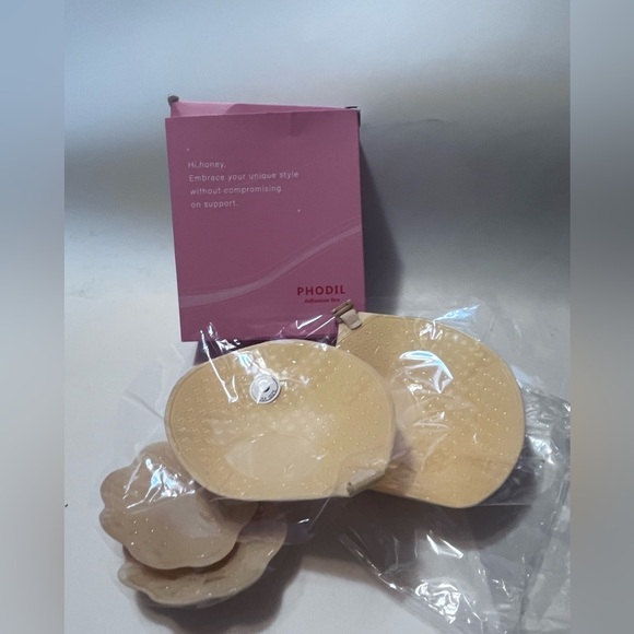 Phodil Sticky Bra Push Up Adhesive Invisible Bra Backless Strapless Sz C Nude - Picture 3 of 4